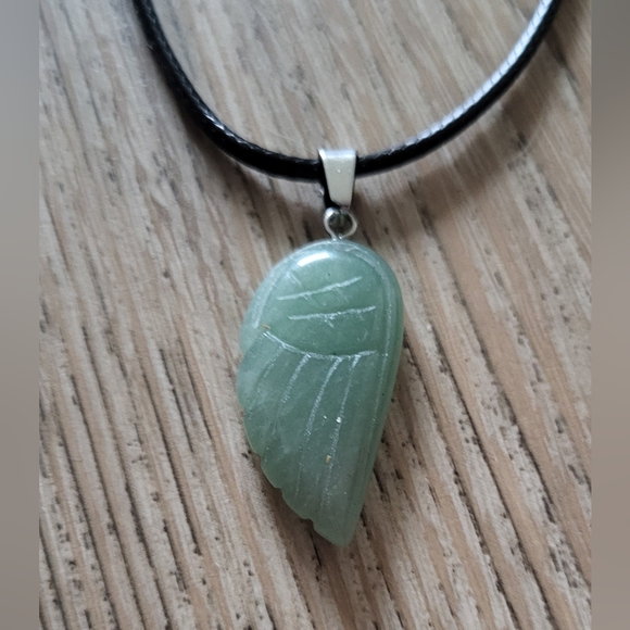 Kristy's Kreations Jewelry - Green Aventurine Wing Pendant Necklace